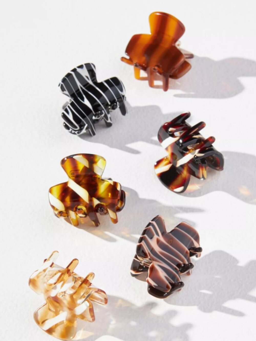 Anthropologie Speckled Mini Hair Clip Set